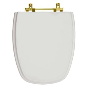 Assento Sanitário Poliéster Monte Carlo Cinza Real para vaso Deca Com Ferragem Dourada