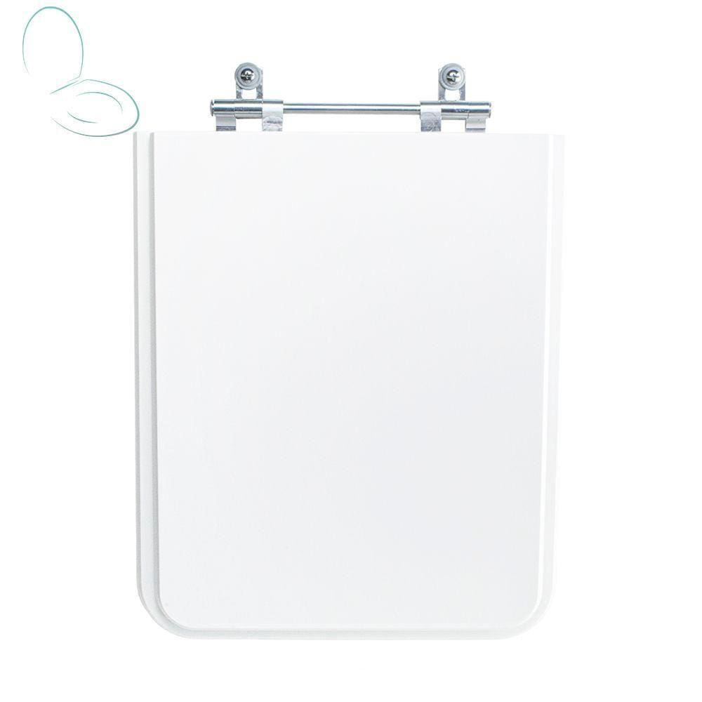 Assento Sanitário Tampa de Vaso Branco MDF Laqueado Square para bacia Incepa