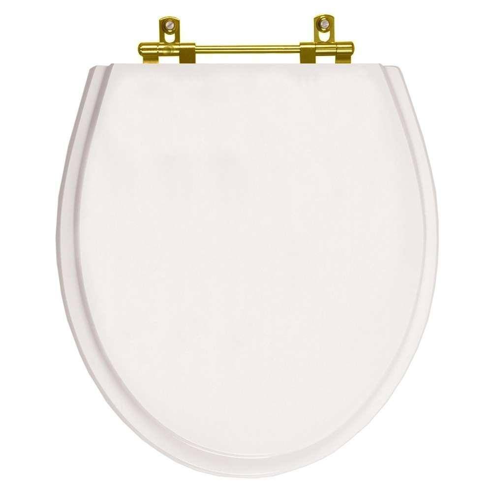 Assento Sanitário Windsor Branco para vaso Deca Com Ferragem Dourada