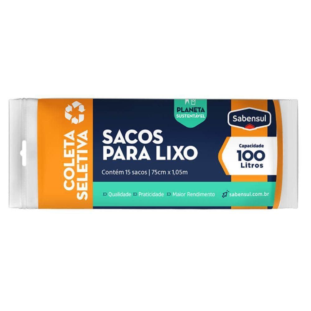 Sacos Para Lixo - Coleta Seletiva Na Cor Laranja 100L