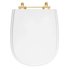 Tampa de Vaso Paris Branco para bacia Ideal Standard Com Ferragem Dourada