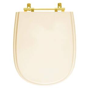 Tampa de Vaso Poliester Paris Bone para bacia Ideal Standard Com Ferragem Dourada