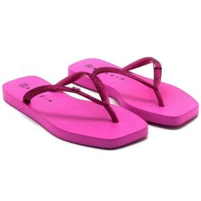 Chinelo Ramarim Glitter de Dedo Bico Quadrado - Pink