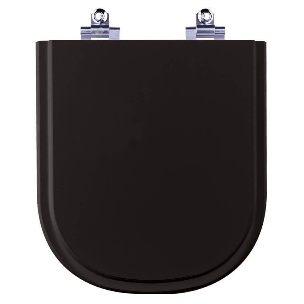 Tampa De Vaso Com Amortecedor Square Preto Para Lorenzetti