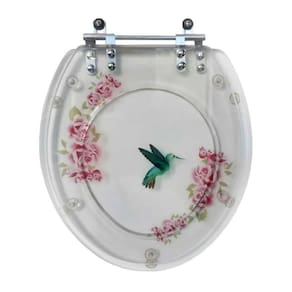 Tampa De Vaso Oval Decorada Beija Flor E Flores Cristal
