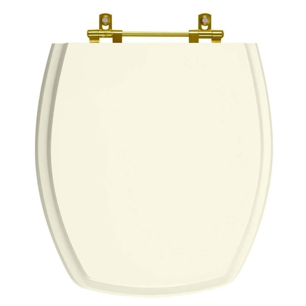 Tampa de Vaso Poliester Thema Biscuit para bacia Incepa Com Ferragem Dourada
