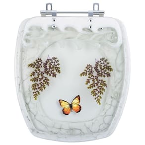 Tampa para Vaso Incepa Thema Branco com Borboleta Amarela