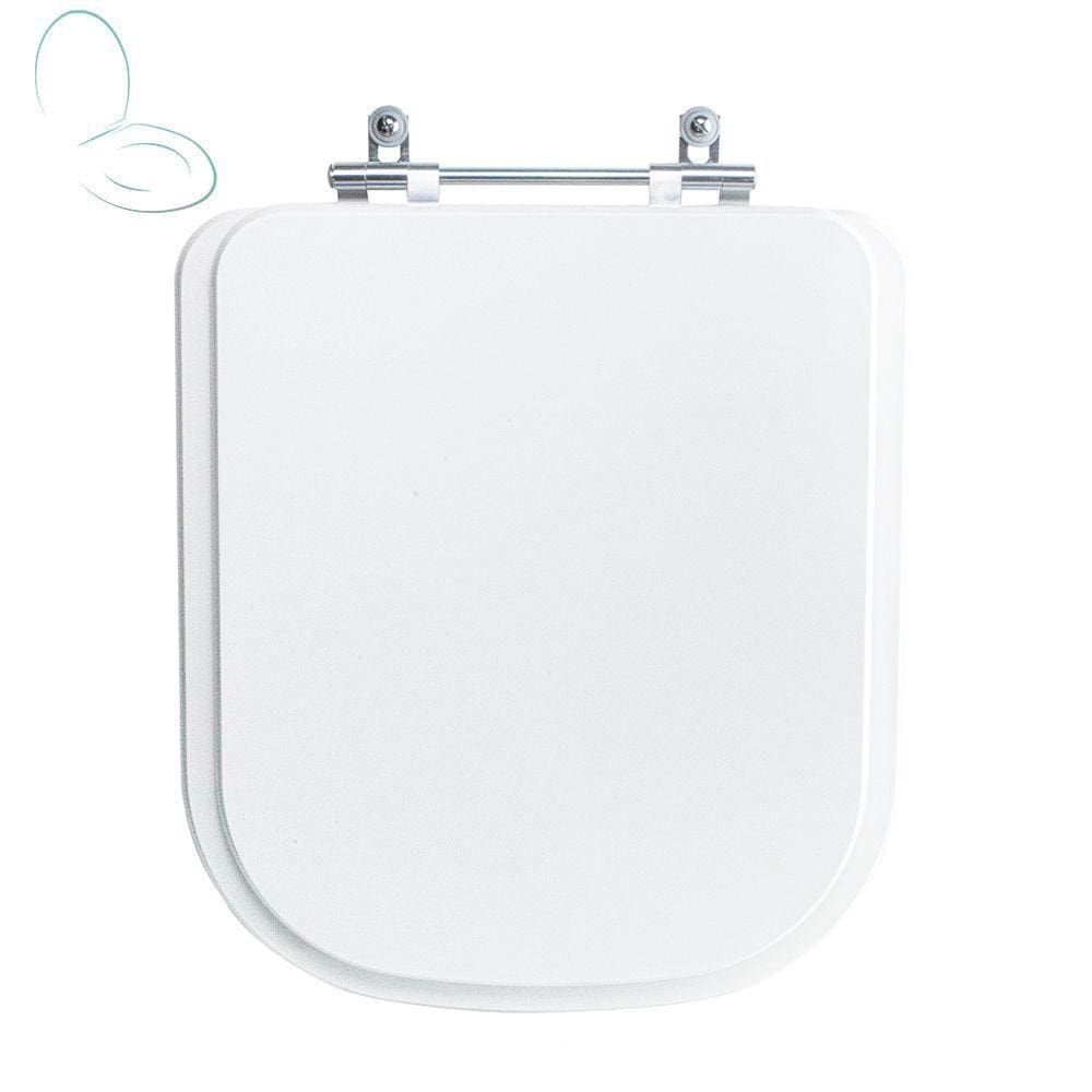 Tampa Vaso Sanitário Madeira Laqueada Elite Branco para bacia Celite