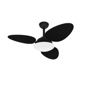 Ventilador De Teto Preto Trevo 3 Pás Silencioso Ventax 220V