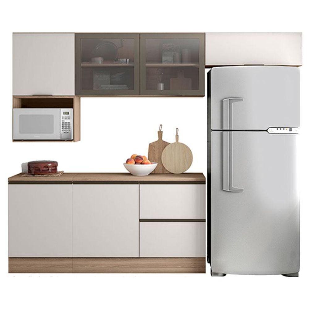 Cozinha 6 Peças Vidro Etna Carvalho OAK Off White - Poliman