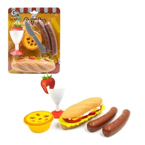 Lanchonete de brinquedo: Conjunto com 6 peças para brincar!