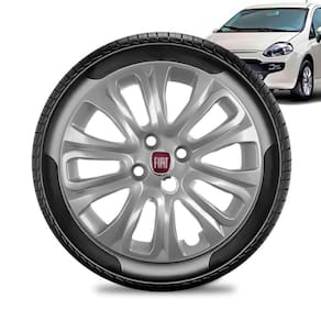Calota Fiat Punto aro 15 2015 a 16 prata todos Emb Vermelho