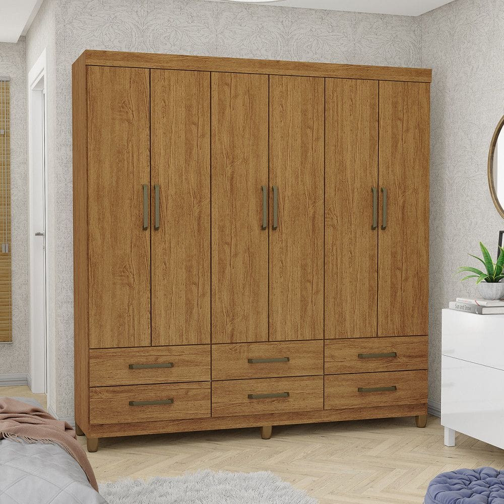 Guarda Roupa D22 6 Portas 6 Gavetas Com Pés Carioca Móveis