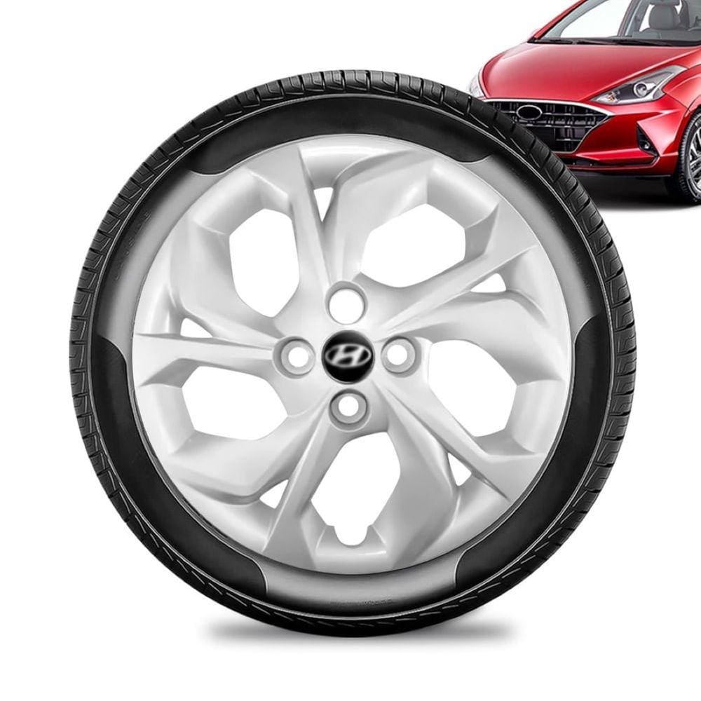 Calota Hyundai HB20 aro 15 2020 2021 2022 Prata Emb Preto