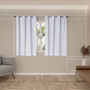 Cortina Blackout 2,00X1,40 Renda Blecaute Sala Quarto Branco