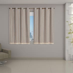 Cortina Blackout Voil 2,00 X 1,40 Blecaute Sala Quarto Avelã