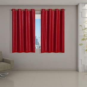 Cortina Blackout Voil 2,00X1,40 Blecaute Sala Vermelho