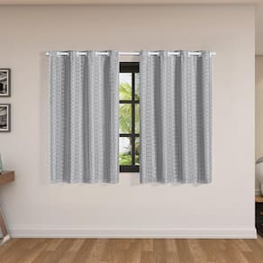 Cortina Blackout 2,80X1,60 Voal Corta Luz Sala Quarto Cinza