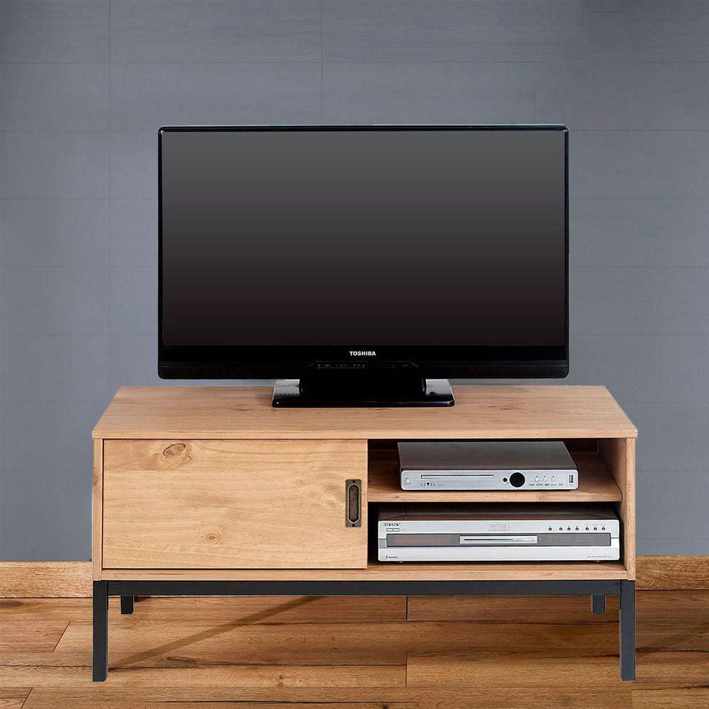 Rack TV Bancada 32 Polegadas Madeira 1 Portas 2 Prateleiras Selma