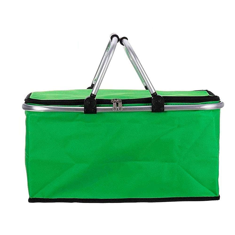 Cesta Térmica Dobrável Retrátil Piquenique Camping Passeio 20 litros Verde