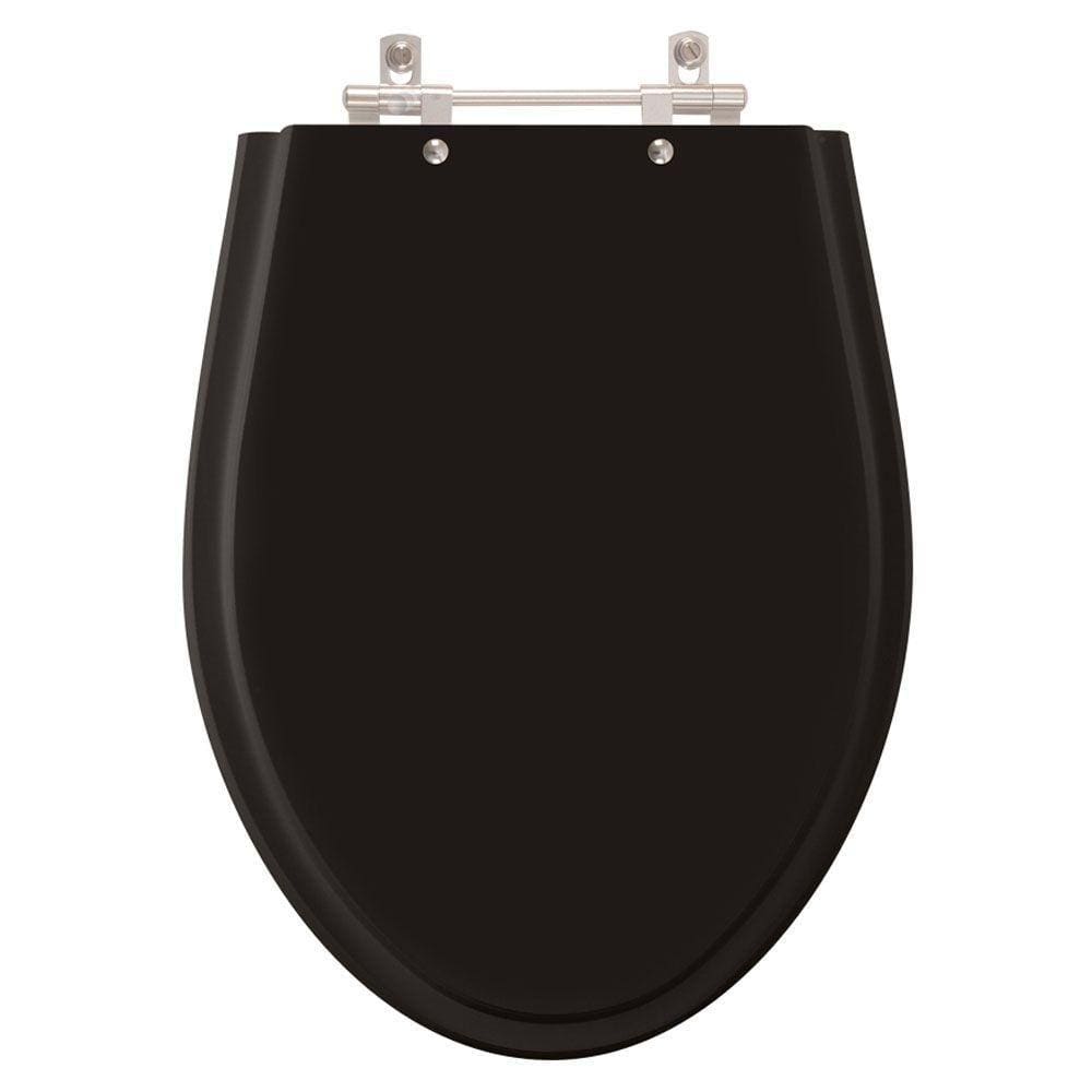 Assento Sanitario Poliester Alpinia Preto para vaso Fiori