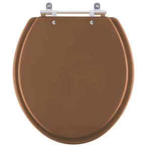 Assento Sanitario Poliester Colonial Ocre (Marrom) para vaso Hervy
