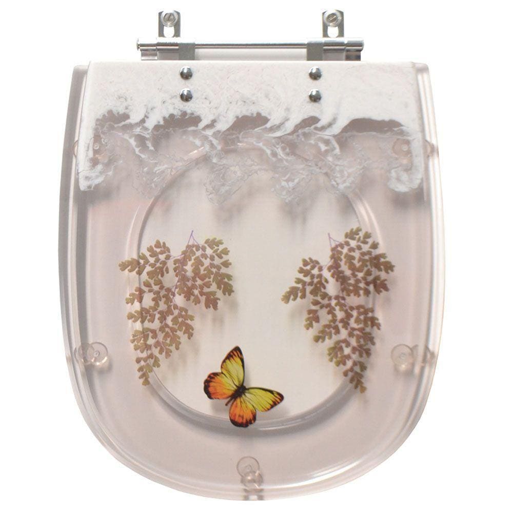 Assento Sanitário Paris Decorado Borboleta para Vaso Ideal Standard