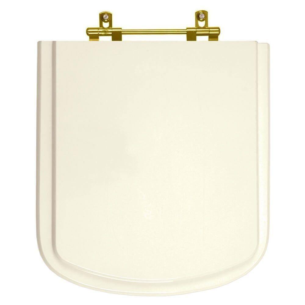 Assento Sanitario Poliester Bali Biscuit Para Vaso Incepa Com Ferragem Dourada