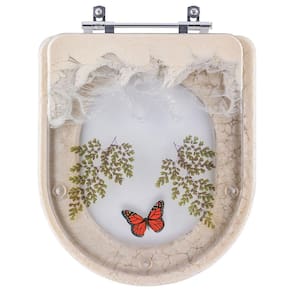 Assento Sanitario Decorado Borboleta Etna Palha para vaso Icasa