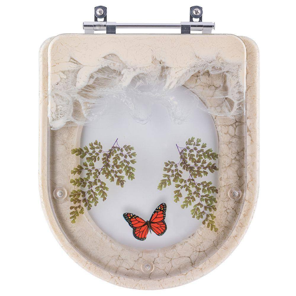 Assento Sanitario Decorado Borboleta Etna Palha para vaso Icasa