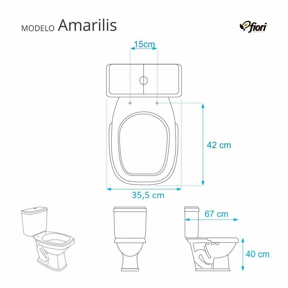 Assento Sanitário Poliéster Amarilis Branco para vaso Fiori