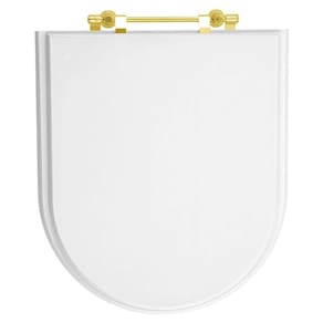 Assento Sanitário Duomo Plus Branco para vaso Deca Com Ferragem Dourada