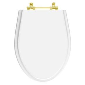 Assento Sanitário Poliéster Absolute Branco para vaso Ideal Standard Com Ferragem Dourada