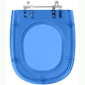 Assento Sanitario Poliester Primula Plus Azul Translucido para vaso Fiori