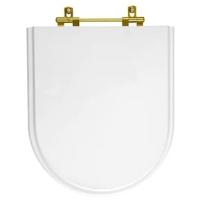 Assento Sanitário Poliéster Belle Epoque Branco para vaso Deca Com Ferragem Dourada