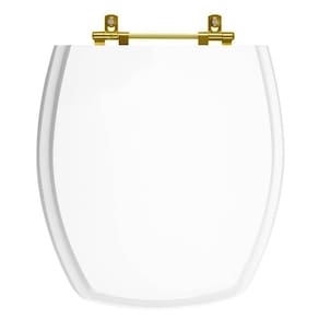 Assento Sanitário Poliéster Thema Branco para vaso Incepa Com Ferragem Dourada