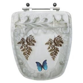Assento Sanitário Poliester Monte Carlo Marmorizado Avenca com Borboleta para Vaso Deca