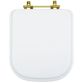 Assento Sanitário Elite Branco para vaso Celite Com Ferragem Dourada