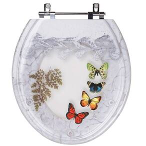 Assento Sanitário E Cesto De Lixo Decorados 4 Borboletas