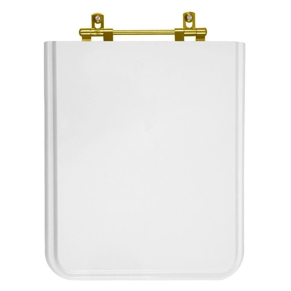 Assento Sanitario Square Branco Para Vaso Incepa Laufen Com Ferragem Dourada