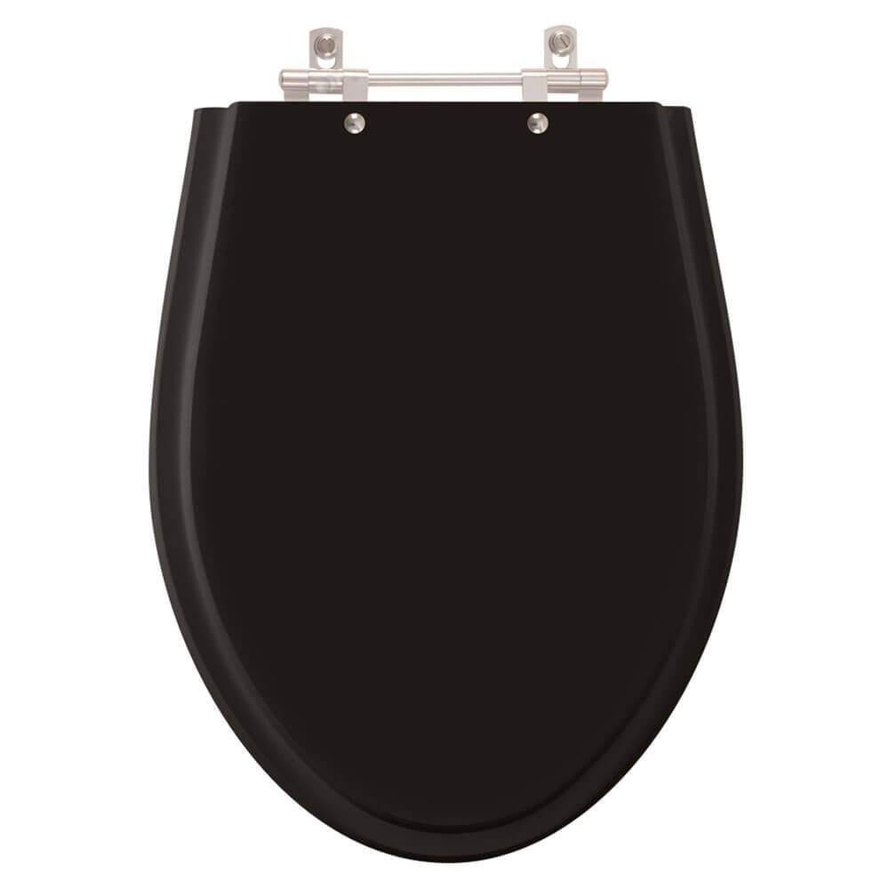 Assento Sanitário Poliéster Alpinia Preto para vaso Fiori