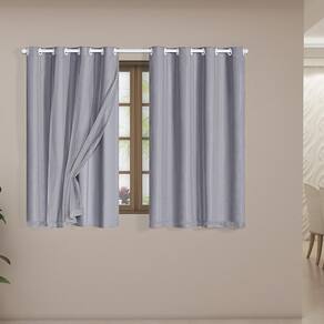 Cortina Blackout Voil 2,00,X1,40 Corta Luz Sala Cinza