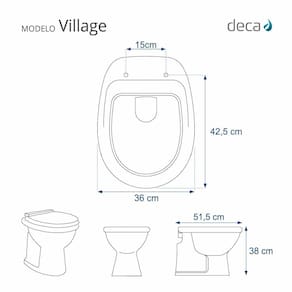 Assento Sanitario Fechamento Lento Village Creme Para Vaso Deca