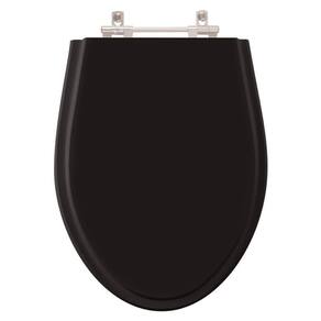 Assento Sanitario Poliester Alpinia Preto para Vaso Fiori
