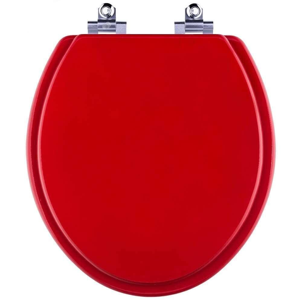Assento Sanitário Fechamento Lento Convencional Oval Vermelho Fosco