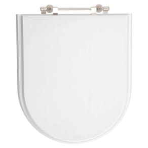 Assento Sanitário Poliéster Duomo Plus Branco para vaso Deca Com Ferragem Dourada