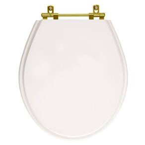 Tampa de Vaso Poliester Carina Branco para bacia Ideal Standard Com Ferragem Dourada