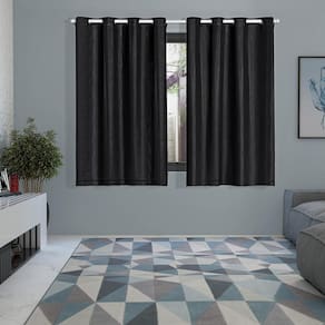 Cortina Blackout Voil 2,00 X 1,40 Sala Quarto Blecaute Preto