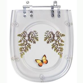 Tampa De Vaso Acrílico Decorada Sabatini Borboleta Amarela