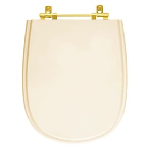Tampa de Vaso Poliester Paris Bone para bacia Ideal Standard Com Ferragem Dourada